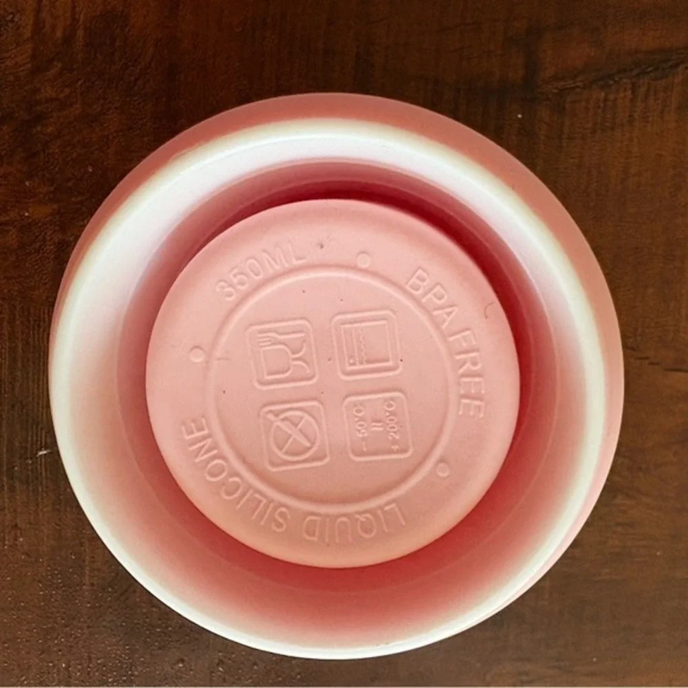 350ML Food-Grade Silicone Folding Cup, With‎ Lid, Reusable Portable Coffee Cup,